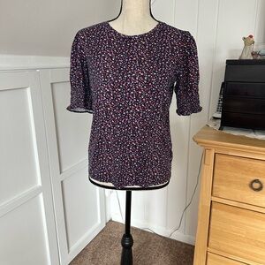 GAP Navy Floral Women's Organic Cotton Top